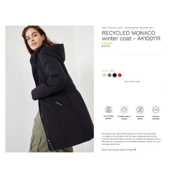 AUDVIK Eco-Friendly Recycled MONACO Winter Coat - AK10011R - MSRP $700 - Picture 16 of 16